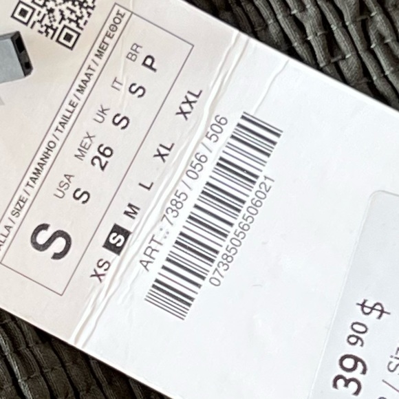 Zara size SMALL dark green crop tube top BNWT - Picture 4 of 4